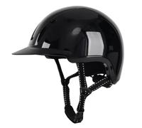 Ronyme Casque d'Équitation Sécurité Protection Équestre Doublure Mesh Lavable Système d'ajustement Adapté pour Adultes Enfants Utilisation Entraînement, Noir Brillant, M 54-58cm