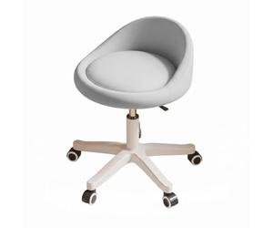 Ronyme Chaise de Coiffure Réglable Chaise de Maquillage Fauteuil Seau Chaise à roulettes Chaise d'Intérieur Siège Rembourré Revêtement Lisse Appui Dorsal Bas, Gris