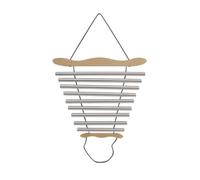 Ronyme Cloche de Méditation Portable Carillon à Vent Percussion Chime Instrument Sonore Gong Mélodique en Bois et Aluminium avec Maillet à Embout Feutré et Sac Adaptée à Bureau Maison, Argent