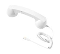 Ronyme Combiné téléphonique rétro avec et haut-parleur, design décoratif, port USB-C, poignée pratique pour téléphone fixe, récepteur pour, Blanc