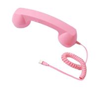 Ronyme Combiné téléphonique rétro avec et haut-parleur, design décoratif, port USB-C, poignée pratique pour téléphone fixe, récepteur pour, Rose Clair
