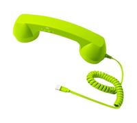 Ronyme Combiné téléphonique rétro Filaire, récepteur Ergonomique de Type C avec Cordon, pour appels et visioconférences, Vert
