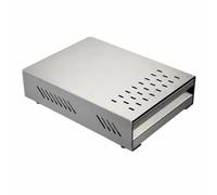 Ronyme Contenant pour Résidus Café Tiroir à Ouverture Frontale en Fer Lourd Silicone pour Machine Rangement Discr Sous la Machine Évacuation la Vapeur, Argent