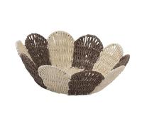 Ronyme Corbeille de Rangement Centre de Table Panier Décoratif et Présentoir Rond Fabriqué En Corde de Papier avec Structure En Fer Adapté pour Le Comptoir, Brun