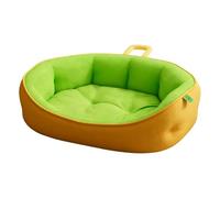 Ronyme Coussin pour Animaux Lit Chien Couchage Chat Panier Ovale Matériau Composite Respirant Confort Moelleux Soutenant la Nuque Nettoyage Aisé Fond, Vert, M
