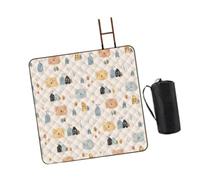 Ronyme Couverture de Pique-Nique d'extérieur, Tapis de Camping Portable, Tapis de Jeu, Couverture de Plage Pliable 78,74 Pouces x 78,74 Pouces pour la, Modèle de Cabine