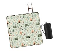 Ronyme Couverture de Pique-Nique d'extérieur, Tapis de Camping Portable, Tapis de Jeu, Couverture de Plage Pliable 78,74 Pouces x 78,74 Pouces pour la, Modèle de Tente de Camping