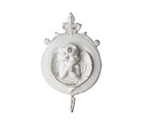 Ronyme Crochet Murale Ange Plaque Murale Patère Crochet Décoratif en Résine Solide avec Classique et Finition Blanchie Vieillie Style Campagne et Charme, Mbk005