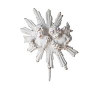 Ronyme Crochet Murale Ange Plaque Murale Patère Crochet Décoratif en Résine Solide avec Classique et Finition Blanchie Vieillie Style Campagne et Charme, Mbk007