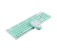 Ronyme Cute Lovely 104 Keys 2,4 GHz N520 Punk Mechanical Keyboard Gaming Set Round Key Full-Size Power-Saving -, Pink/676 (Couleur : Preto) (Bleu)