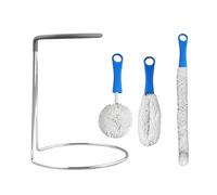 Ronyme d'égouttoir pour carafe à vin avec brosses de nettoyage, plateau polyvalent recouvert de caoutchouc, outil pratique pour la cuisine et le