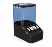 Ronyme Distributeur Automatique pour Aquarium Distributeur Nourrisseur Mangeoire avec Commande Connectée Réservoir 2L Clair Double Source d'Énergie Horaires, Noir, 1000ml