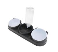 Ronyme Ensemble de gamelles d'eau et de Nourriture surélevées pour Chat avec Bouteille d'eau de 500 ML. Fournitures pour Animaux de Compagnie, Gris