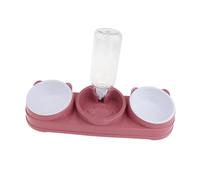 Ronyme Ensemble de gamelles d'eau et de Nourriture surélevées pour Chat avec Bouteille d'eau de 500 ML. Fournitures pour Animaux de Compagnie, Rose