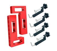 Ronyme Équerres de positionnement universelles professionnelles à angle droit, rotation à 360°, pour la réparation de cadres et de meubles, 2 Pièces Rouge Noir