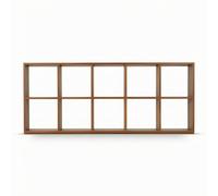 Ronyme Étagère Murale Étagère Meuble Range-Cases Présentoir en Bois Massif Finition Rustique avec 10 Niches en Double Rangée et, Grand Dix Compartiments, Grand Dix Compartiments sans Panneau Arrière