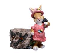 Ronyme Figurine de Lapin de Pâques en Pot de Fleurs, décoration de Jardin, Pot de Fleurs pour pelouse, Salon, Cour ou clôture, Lapine Souche