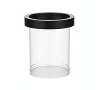 Ronyme Fry Container Boîte de Reproduction Aquarium Pondoir Séparateur Couveuse Plastique Transparent Cylindrique Vue à 360 Degrés Système Flottant à Anneau, Noir, M