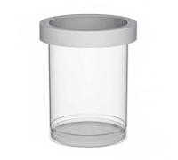 Ronyme Fry Container Boîte de Reproduction Aquarium Pondoir Séparateur Couveuse Plastique Transparent Cylindrique Vue à 360 Degrés Système Flottant à Anneau, Blanc, S