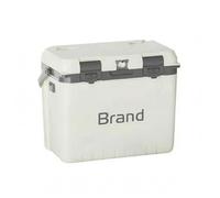 Ronyme Glacière Isotherme Conteneur de Transport Coffre Isolant Boîte Réfrigérante Rigidifiée avec Poignée Supérieure Couvercle à Charnière et Loquet, Blanc, 15L