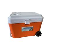 Ronyme Glacière Portable à roulettes pour Aliments et Boissons avec Roue et Poignée Corps Rigide à Verrouillage Frontal Performance Thermique Élevée Adaptée, Orange