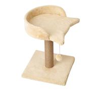 Ronyme Griffoir Perchoir Lit avec Colonne Base Carrée Coussinée Nid Surélevé Jouet Pendulaire Confort Sécurité Mobilier Félin Adapté pour Studio Résidence Salon