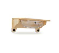 Ronyme Hamac de Fenêtre pour Chat Perchoir Rebord Lit Couchette Structure en Bois et Surface Textile Tressée Ventouses Transparentes Fermes Montage sur Lisse