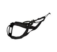 Ronyme Harnais Traction pour Chien Traîneau avec Ligne Intégrée et Structure Poitrine Dos en Nylon Résistant pour Ski Joëring Sports Neigeux et Entraînement, L, Noir, Noir