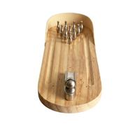 Ronyme Jeu de Bowling pour Enfants Mini Bowling Table de Table Jouet Bois Métal Piste Artisanale Finition Rétro avec Bords Arrondis et Grain Visible Convient à Bureau Maison Salle de Jeux