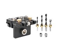 Ronyme Kit de gabarit pour tourillons 3 en 1 : positionneur de poinçon, connecteur à roue excentrique, ouvre-trous pour bois, outil d'assemblage, guide, Trou Latéral Noir de 12 Mm