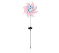 Ronyme Lampe Éolienne Solaire Extérieure Éolienne à Piquet Lumineuse Borne de Chemin Solaire Lampe de Jardin Animation Visuelle en Mouvement et Discrète IP44, Rose