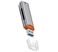 Ronyme Lecteur de Cartes USB 3.0, Transmission Haute, Interface USB A, Accessoire électronique, Portable, Facile à Utiliser, Double Emplacement pour, Gris
