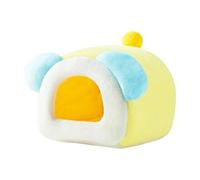 Ronyme Lit pour Hamster, Habitat Facile à Nettoyer, Confortable et Mignon pour Petits Animaux, Maison de Couchage, nid pour Hamster, Gerbille, Furet Nain, Bleu Jaune