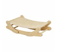 Ronyme Lit Rafraîchissant pour Chat Lit pour Chat Chaise pour Chat Hamac pour Chat en Osier Respirant avec Support en Bois et Base Inclinée pour Balancement, Contreplaqué+Oxford