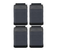 Ronyme Lot de 4 patins anti-vibrations pour pieds de meubles, protège le sol, carré, grande capacité de, rehausseurs de meubles pour table et lit, Gris, 3 Couches
