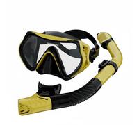 Ronyme Lunettes de Plongée pour Enfants Joint Étanche Traitement Antirayures Ajustement Personnalisable Vision Large Silicone Doux Adaptées Natation Exploration sous-Marine, Jaune, Masque-Tuba