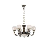 Ronyme Lustre miniature à l'échelle 1/12, modèle de lampe suspendue, accessoires de jeu de simulation pour la maison, fournitures de décor de jouets, le cuivre