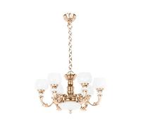 Ronyme Lustre miniature à l'échelle 1/12, modèle de lampe suspendue, accessoires de jeu de simulation pour la maison, fournitures de décor de jouets, auréé