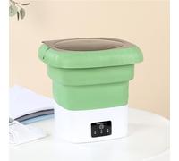 Ronyme Machine à Laver Portable Lave-linge Mini Pliable Cuve Pliable Corps Moulé Bord Arrondi Couvercle Sombre Base Blanche en Plastique Adaptée aux Studios Dortoirs de Lavage, Vert