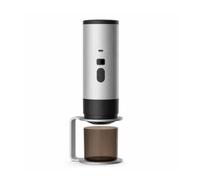 Ronyme Machine à Portable Compatible Capsules Machine à Café Portable 2 En 1 Cafetière Déplacement pour Campeurs, Nomades, Camping, Bureau, Voiture, Gris Argenté, Standard