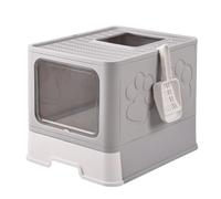 Ronyme Maison de Toilette pour Chat Bac à Litière Litière Fermée Toilette pour Chat Conception Fermée pour Contenir Odeurs et Poussières Tiroir Coulissant, 椰子灰, 50 41 40cm