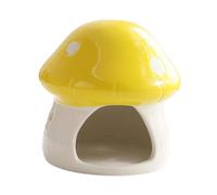 Ronyme Maison en céramique pour Hamster, cachette pour Petits Animaux, Habitat créatif Polyvalent en Forme de Champignon pour, écureuils et Petits, Jaune