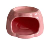 Ronyme Maison en céramique pour Hamster, en Forme de Pudding, avec gamelle pour Rats, écureuils et Accessoires Inclus, Rose