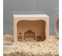Ronyme Maison pour Hamster Abri Cabane Habitat Refuge en Bois de Tilleul Modulable Empilable Couvercle Amovible Structure sans Fond Décor Sculpté Adaptée aux, Petite Salle D Étude