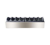 Ronyme Mangeoire pour volailles, Distributeur d'aliments pour Poussins, en Acier Inoxydable, Multi-Trous, pour oies, Canards, 40cmx10cm