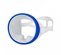 Ronyme Masque de Plongée Vue Panoramique 180° Lunette Visière Équipement Jupe Silicone Confortable et Étanche Écran en Verre Trempé Antibuée Armature PC , Bleu