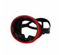 Ronyme Masque de Plongée Vue Panoramique 180° Lunette Visière Équipement Jupe Silicone Confortable et Étanche Écran en Verre Trempé Antibuée Armature PC , Noir+Rouge