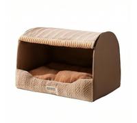 Ronyme Nichoir pour Animaux de Compagnie Lit Grotte Maison Niche Abri Semi Fermé Intérieur Moelleux Sûr et Rassurant Entrée, Marron Wendy, 2XL pour Animaux De Moins De 40 Kg