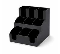 Ronyme Organisateur Acrylique Présentoir de Comptoir Casier Tri Compartiments Support Accessoires Boisson Rangement Station Café Acrylique Brillant et Accès, Noir, Style to 2