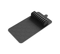 Ronyme Organisateur de Tiroir Support de Bloc à Couteaux Plateau de Rangement En Silicone Base Amovible Fonction Séchage Adapté pour Ustensiles Cuisine, Noir